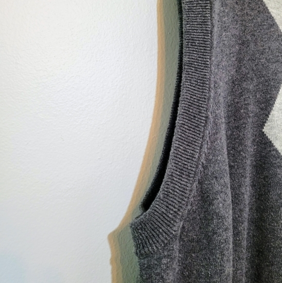 Pro Tour Men's Argyle Sweater Vest, Gray White Purple Blue, Size XXL Cotton Golf - Picture 5 of 6